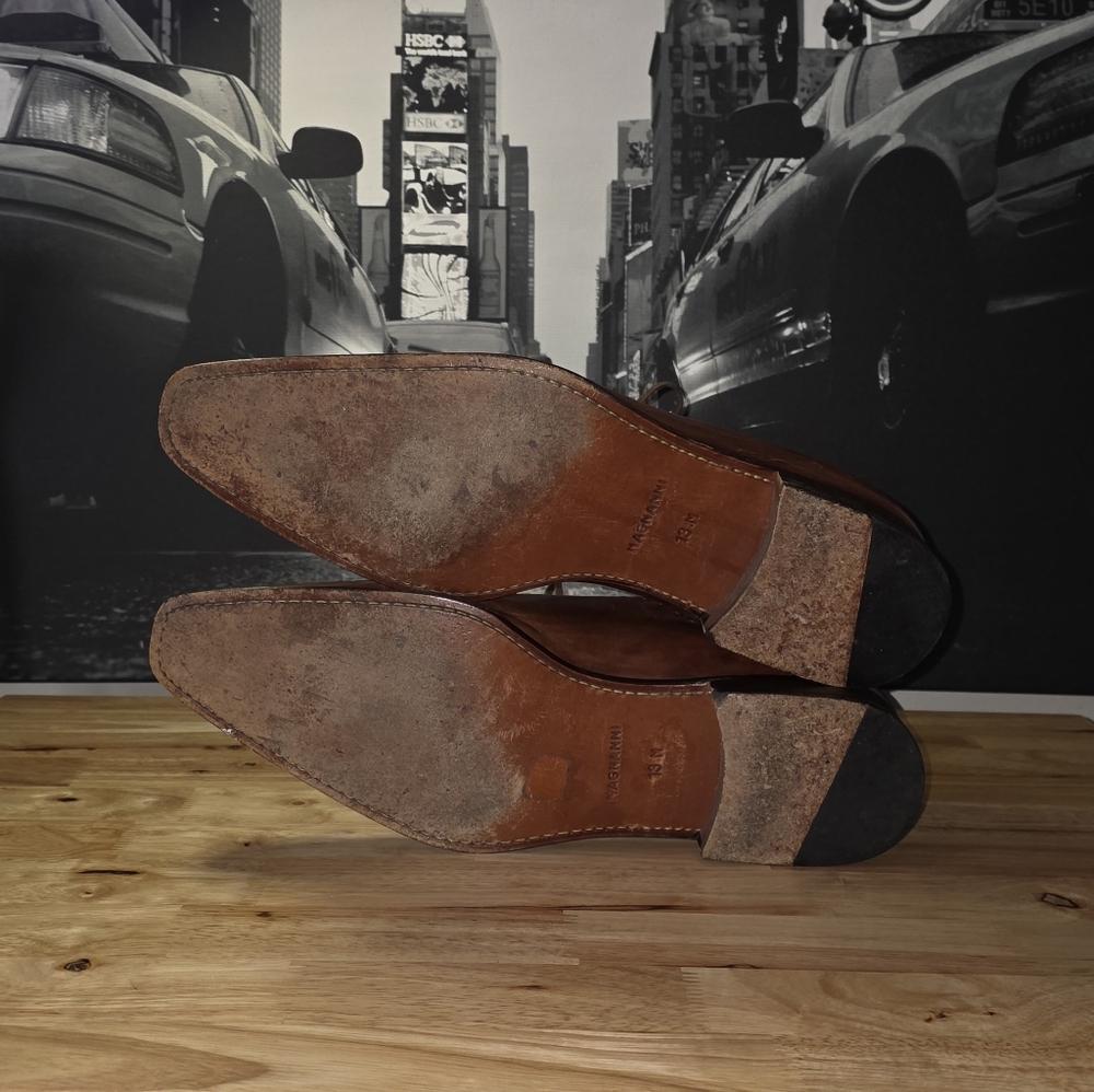 Magnanni Brown Cap Toe Oxford Dress Shoes 13 - Picture 3 of 5